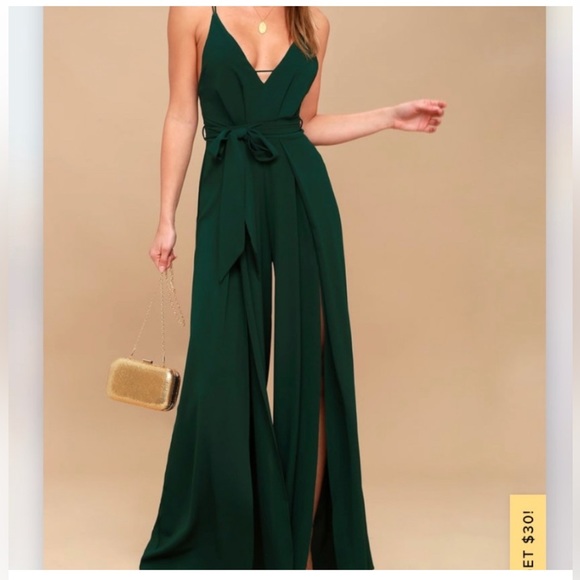 Lulus | Forest Green Jumpsuit - Picture 1 of 6
